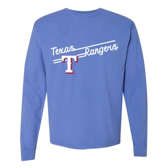 Women's Soft as a Grape  Light Blue Texas Rangers Pigment Dye Long Sleeve T-Shirt