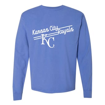 Women's Soft as a Grape  Royal Kansas City Royals Pigment Dye Long Sleeve T-Shirt