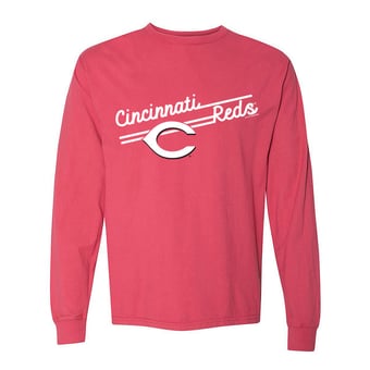 Women's Soft as a Grape  Red Cincinnati Reds Pigment Dye Long Sleeve T-Shirt