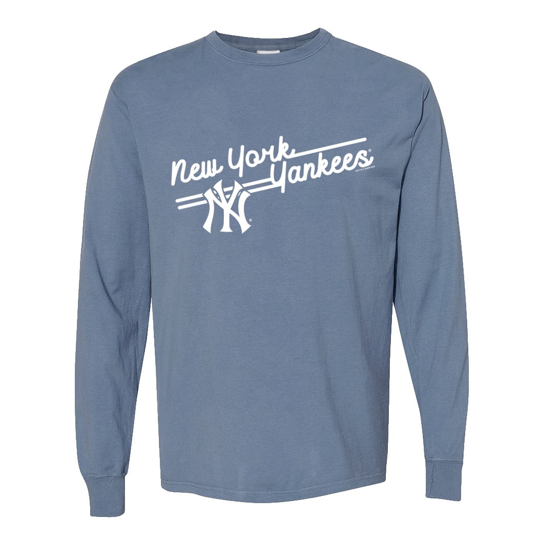 Women's Soft as a Grape  Navy New York Yankees Pigment Dye Long Sleeve T-Shirt