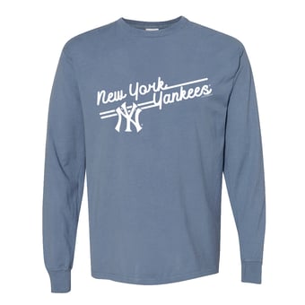 Women's Soft as a Grape  Navy New York Yankees Pigment Dye Long Sleeve T-Shirt
