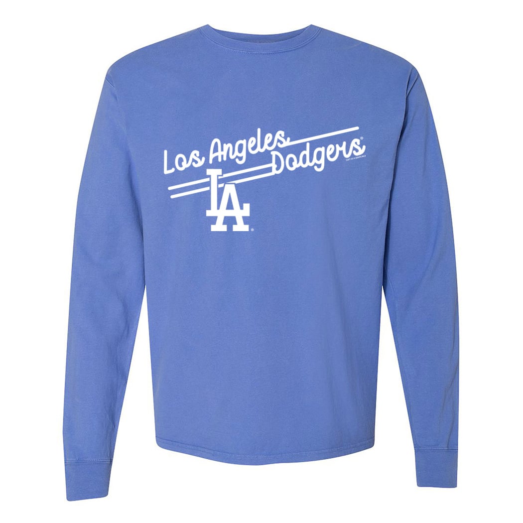 Women's Soft as a Grape  Royal Los Angeles Dodgers Pigment Dye Long Sleeve T-Shirt