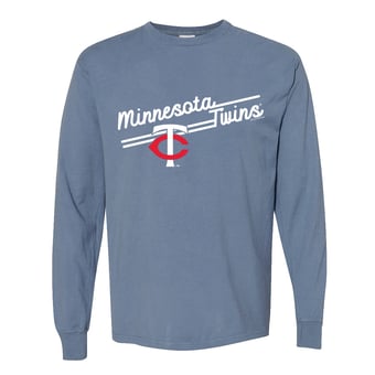 Women's Soft as a Grape  Navy Minnesota Twins Pigment Dye Long Sleeve T-Shirt