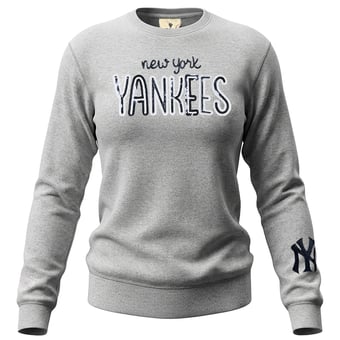 Women's Soft as a Grape  Heather Gray New York Yankees Nantucket Sequin Fleece Sweatshirt