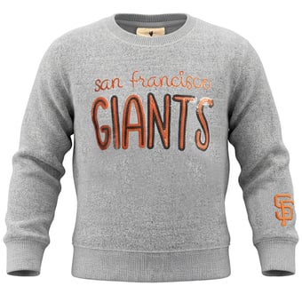 Girls Youth Soft as a Grape  Heather Gray San Francisco Giants Nantucket Sequin Fleece Crewneck Sweatshirt