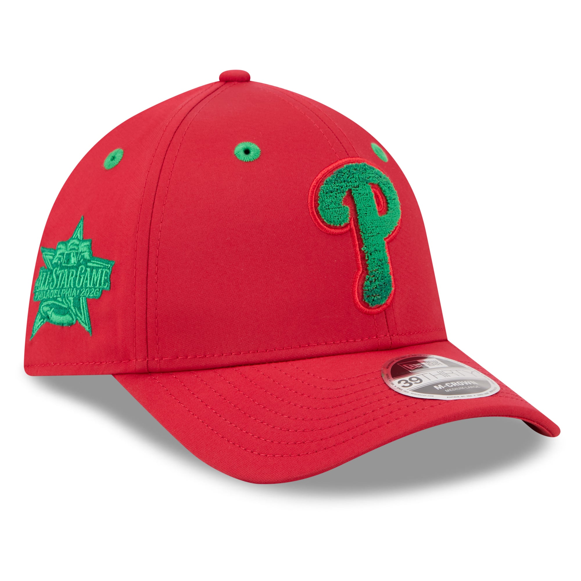 Men's New Era Red Philadelphia Phillies 2026 MLB All-Star Game Workout 39THIRTY M-Crown Flex Hat