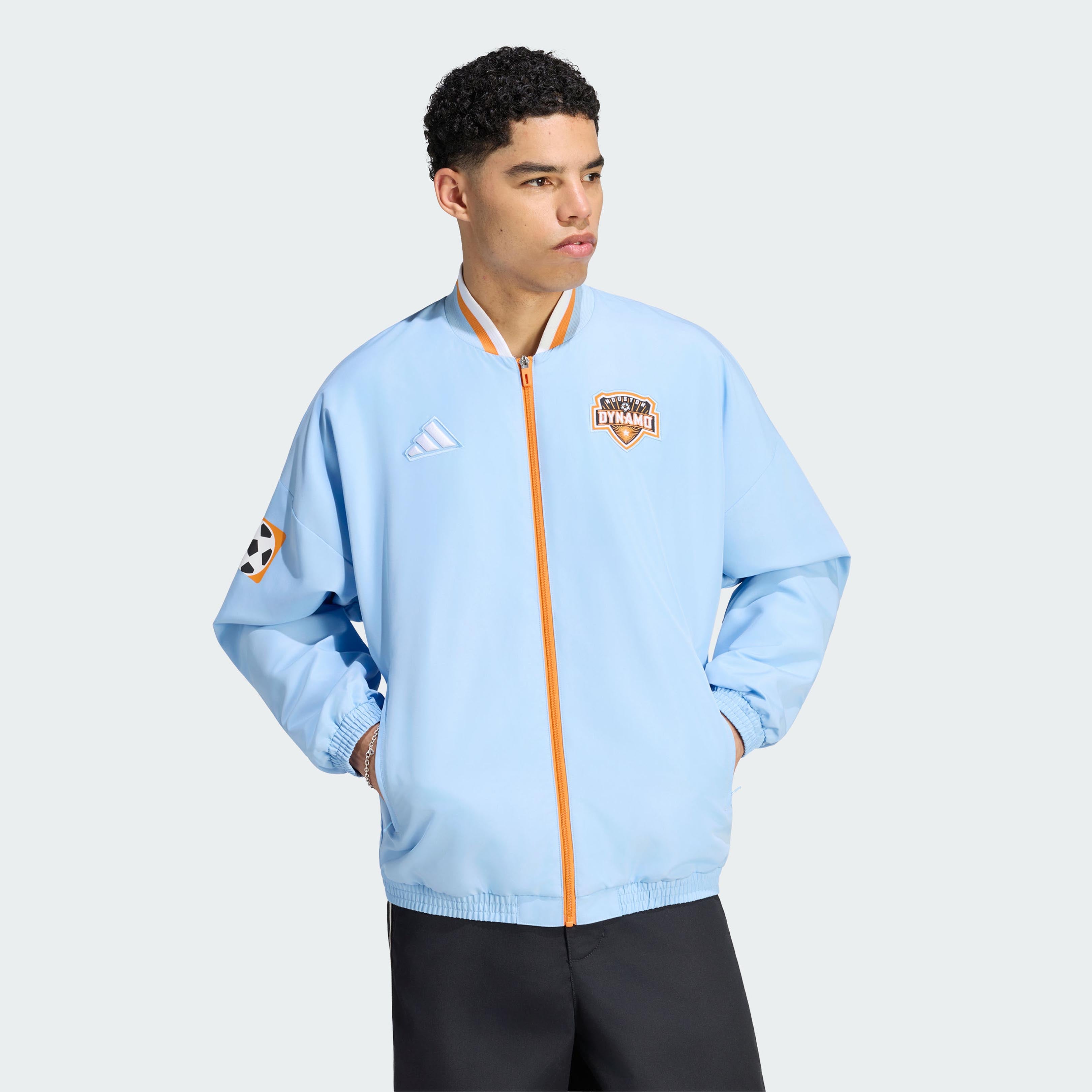 Men's adidas Light Blue Houston Dynamo FC 2026 Archive Full-Zip Anthem Jacket
