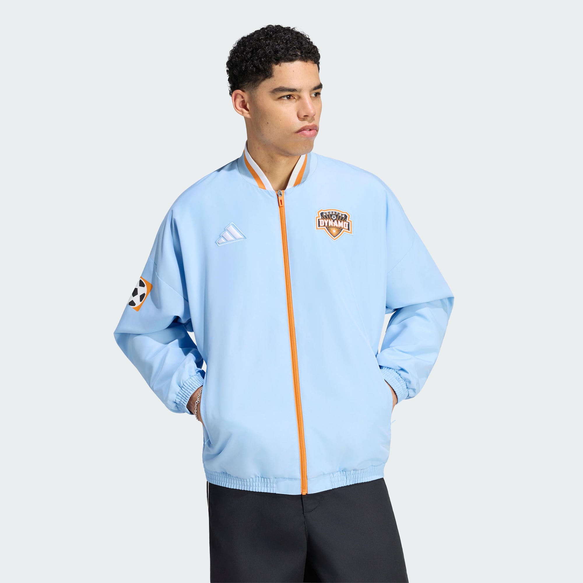 Men's adidas Light Blue Houston Dynamo FC 2026 Archive Full-Zip Anthem Jacket