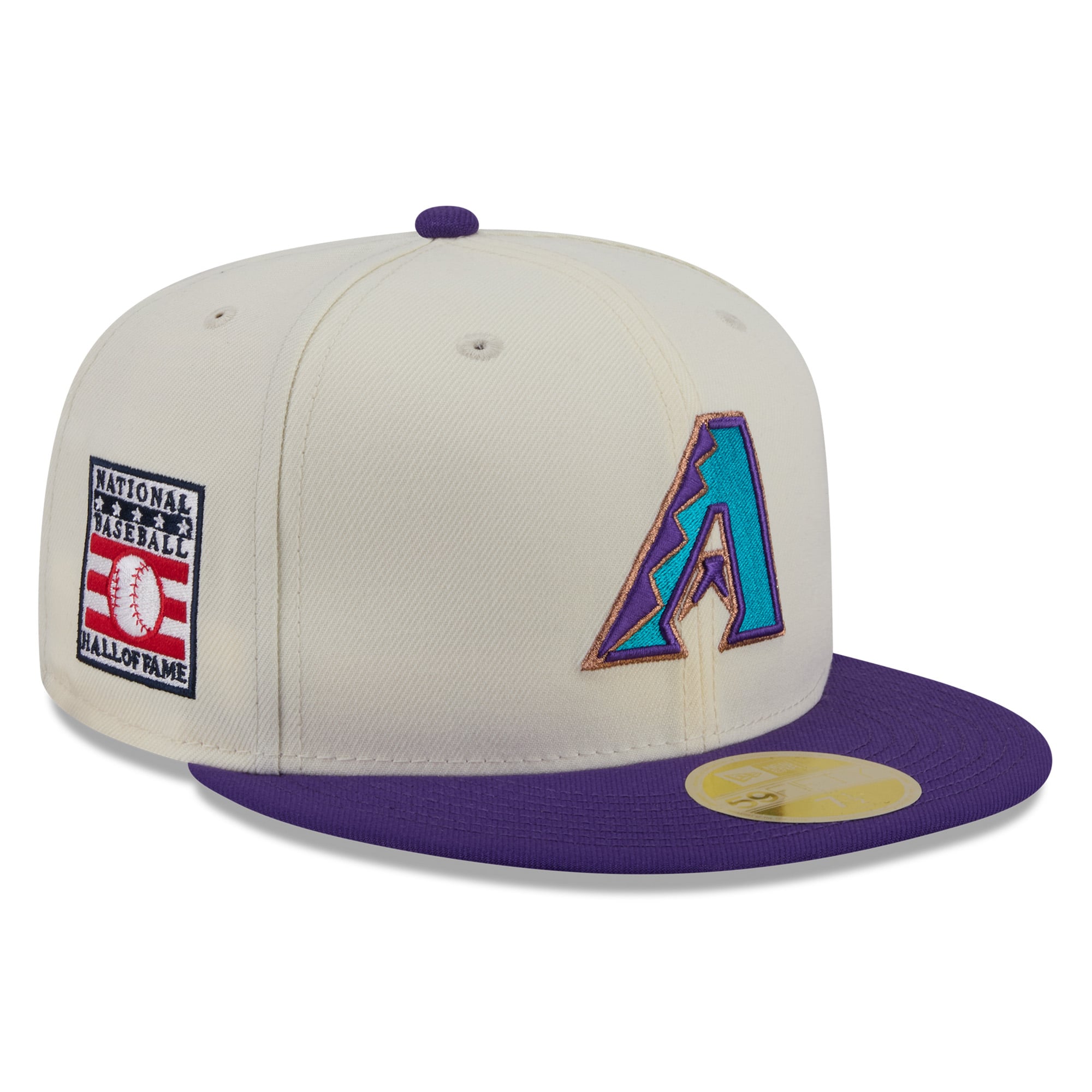 Men's New Era Cream/Purple Arizona Diamondbacks 2026 Baseball Hall of Fame 59FIFTY Fitted Hat