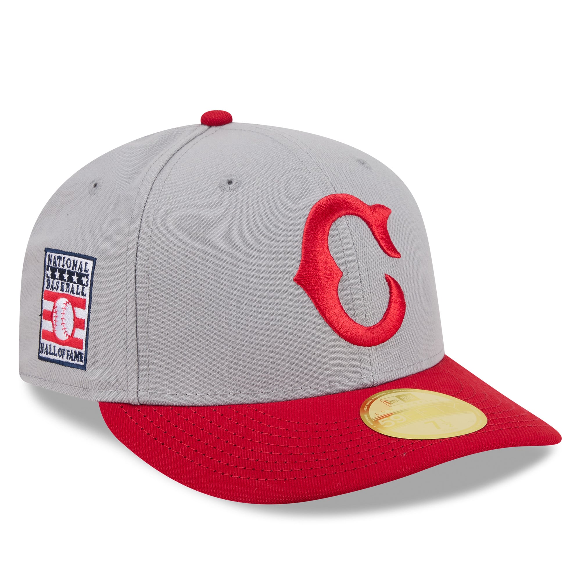 Men's New Era Gray/Red Cincinnati Reds 2026 Baseball Hall of Fame 59FIFTY Low Profile Fitted Hat