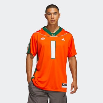 Men's adidas #1 Orange Miami Hurricanes It's Back Premier Jersey