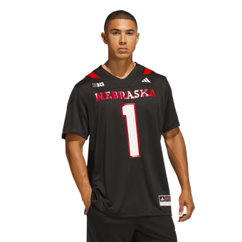 Men's adidas #1 Black Nebraska Huskers Our Red Burns Brighter Premier Strategy Jersey