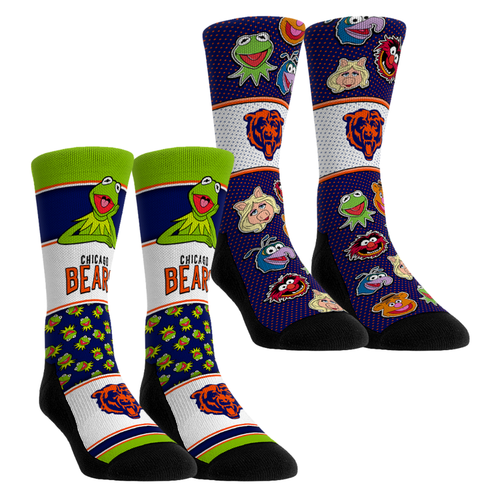 Unisex Rock Em Navy Chicago Bears Muppets 2-Pack Crew Socks Set