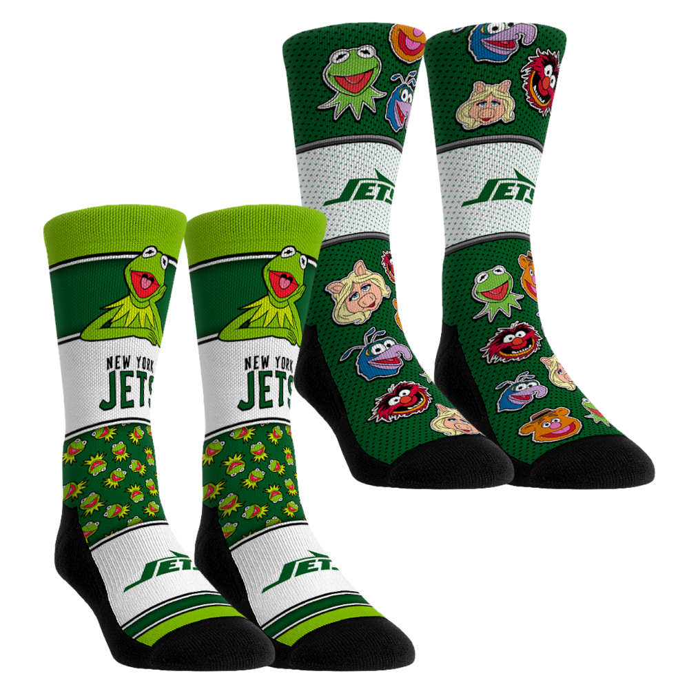 Unisex Rock Em Green New York Jets Muppets 2-Pack Crew Socks Set