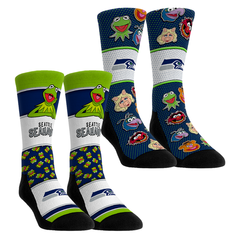Unisex Rock Em Navy Seattle Seahawks Muppets 2-Pack Crew Socks Set