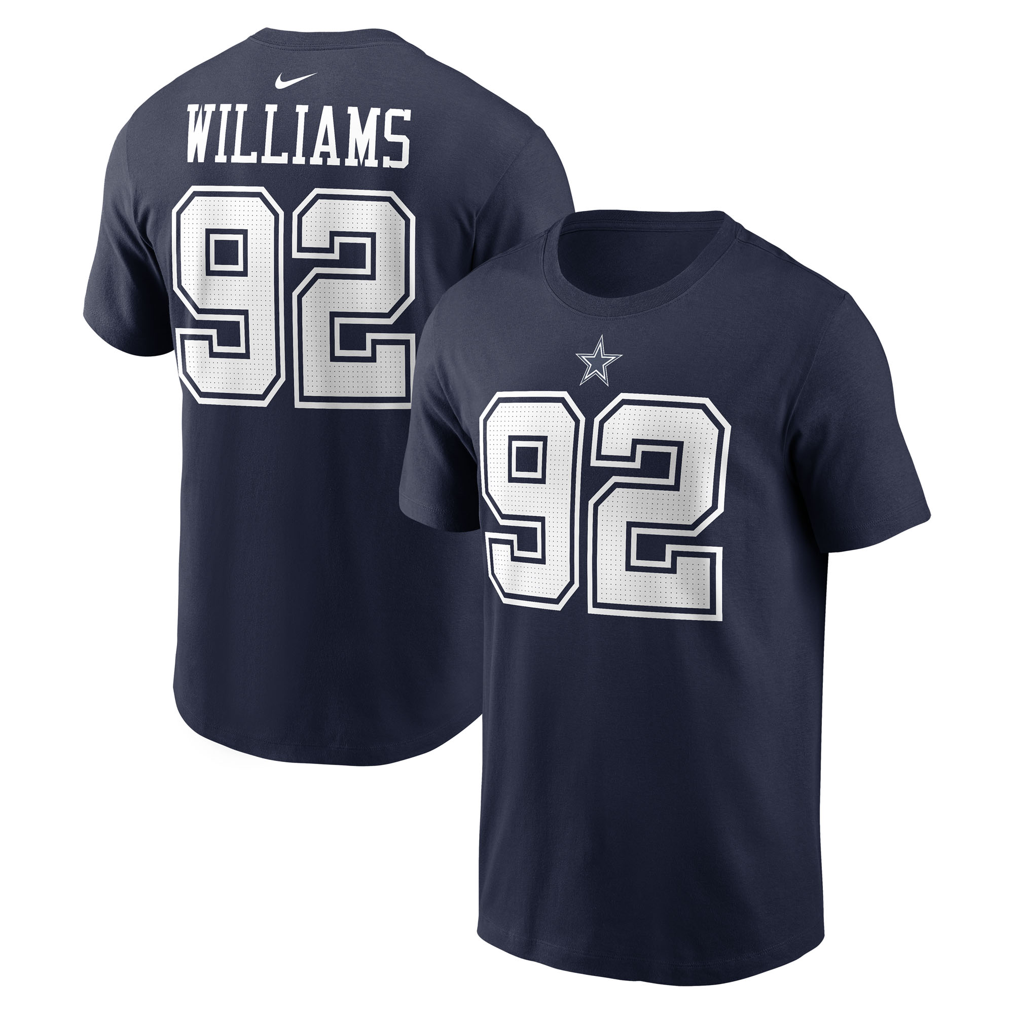 Men's Nike Quinnen Williams Navy Dallas Cowboys Name & Number T-Shirt