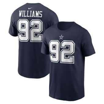 Men's Nike Quinnen Williams Navy Dallas Cowboys Name & Number T-Shirt
