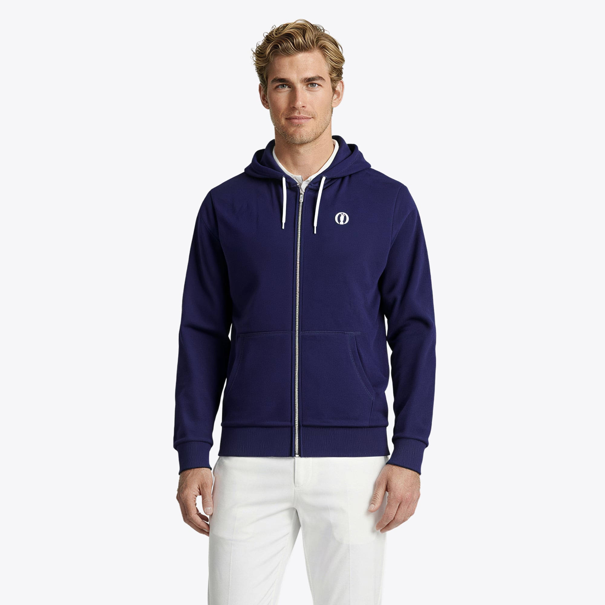 Felpa con cappuccio e zip intera The Open Essentials - Blu navy