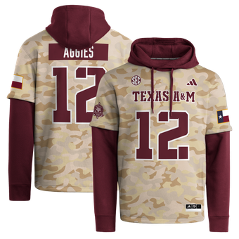 Men's adidas  Maroon Texas A&M Aggies Honor & Support Strategy Jersey Hoodie
