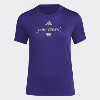 Women's adidas  Purple Washington Huskies Locker Slogan Pre-Game T-Shirt