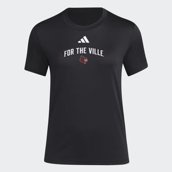 Women's adidas  Black Louisville Cardinals Locker Slogan Pre-Game T-Shirt