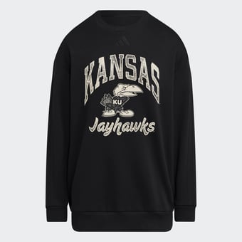 Women's adidas  Black Kansas Jayhawks Soft Lux Sweatshirt