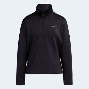 Women's adidas  Black Miami Hurricanes Soft Lux Quarter-Zip Pullover