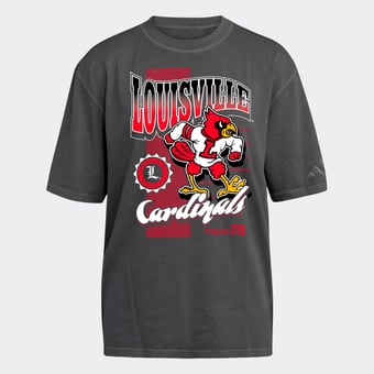 Women's adidas Charcoal Louisville Cardinals Premium Fashion T-Shirt