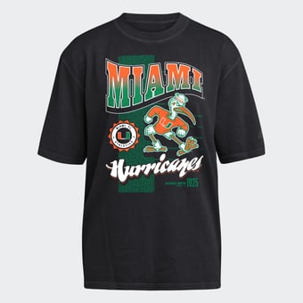 Women's adidas Black Miami Hurricanes Premium Fashion T-Shirt