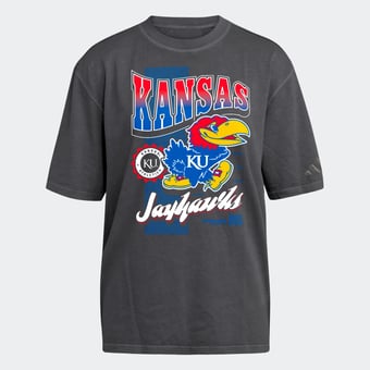 Women's adidas Charcoal Kansas Jayhawks Premium Fashion T-Shirt