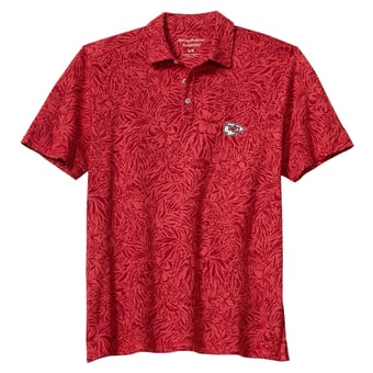 Men's Tommy Bahama Red Kansas City Chiefs IslandZone Wild Hibiscus Tri-Blend Polo