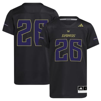 Youth adidas #26 Black Washington Huskies Dawgs Strategy Football Jersey