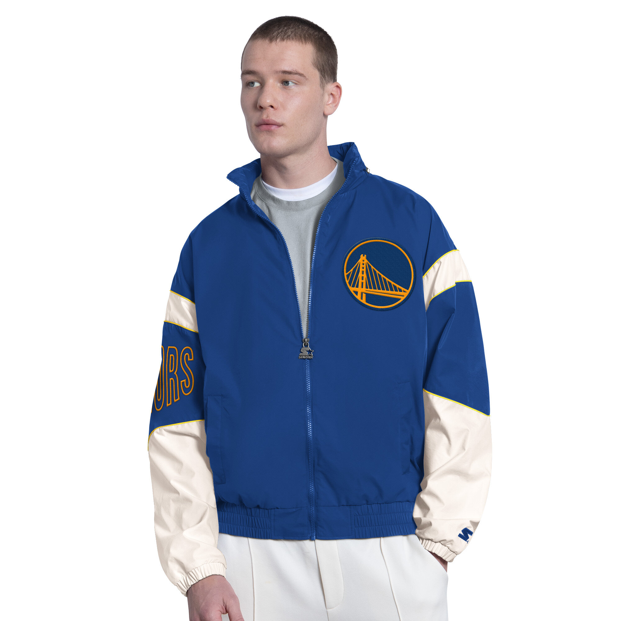 Men's Starter  Royal Golden State Warriors The Gust Full-Zip Hooded Jacket
