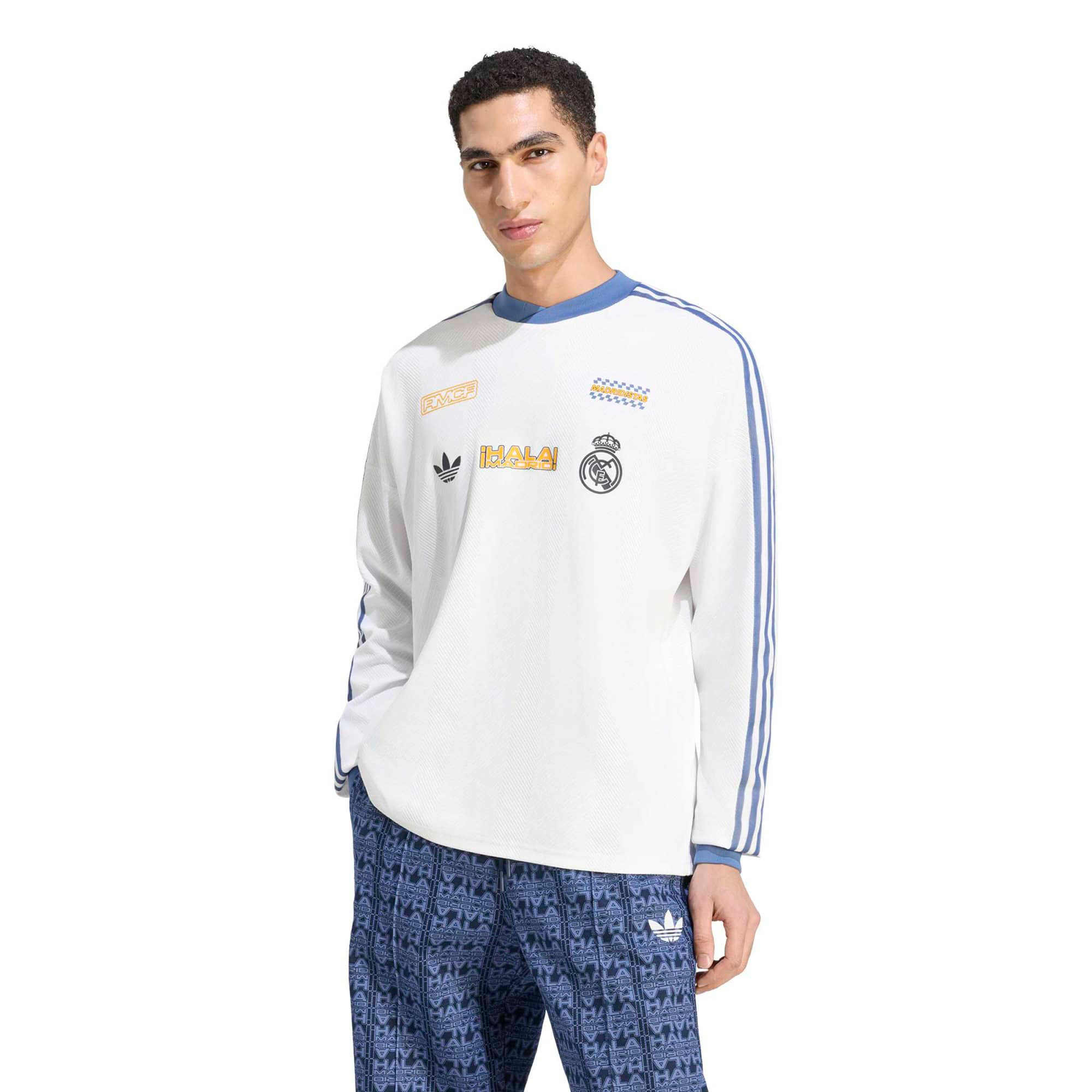 Unisex adidas White Real Madrid Lifestyler Long Sleeve Jersey