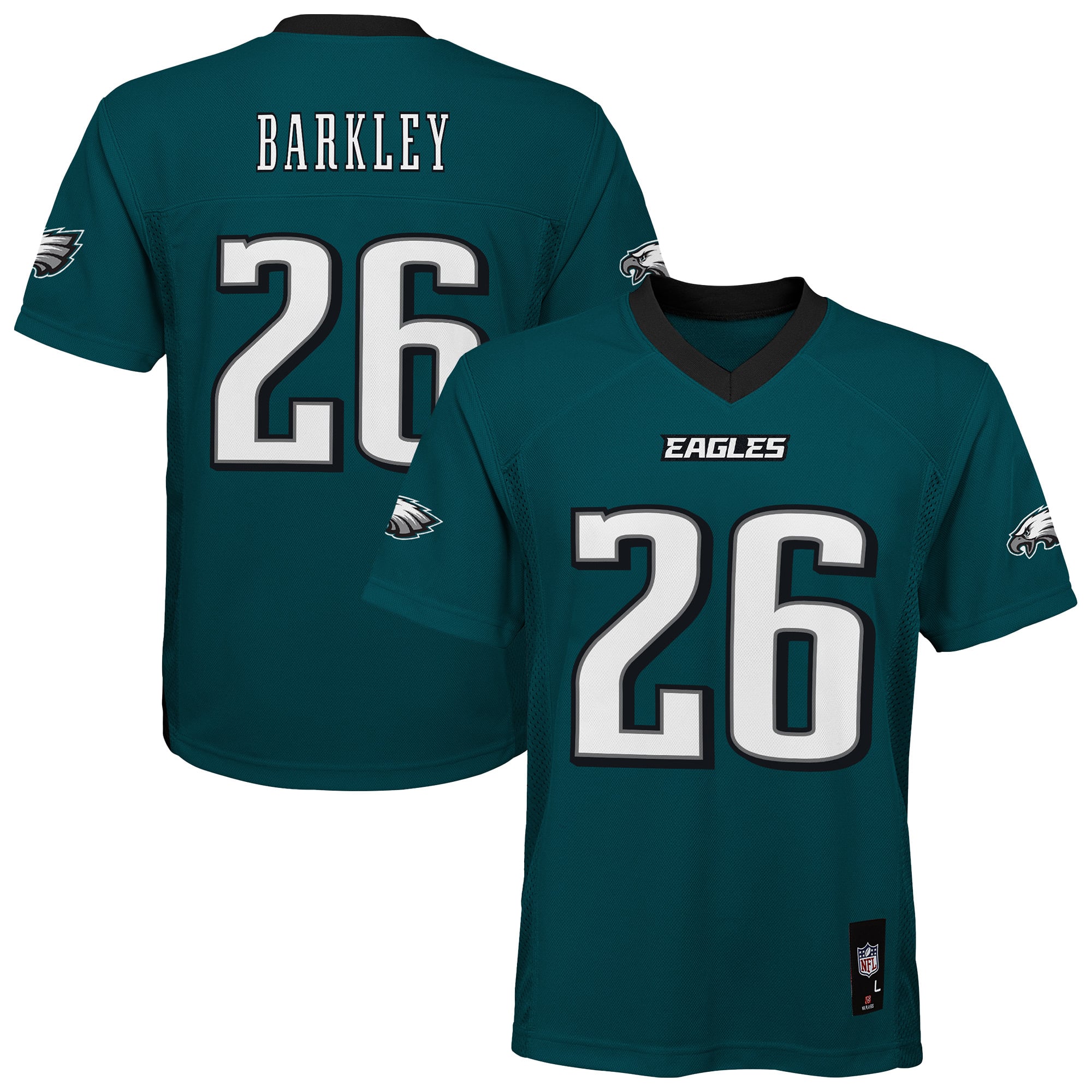 Youth Outerstuff Saquon Barkley Midnight Green Philadelphia Eagles Team Replica Jersey