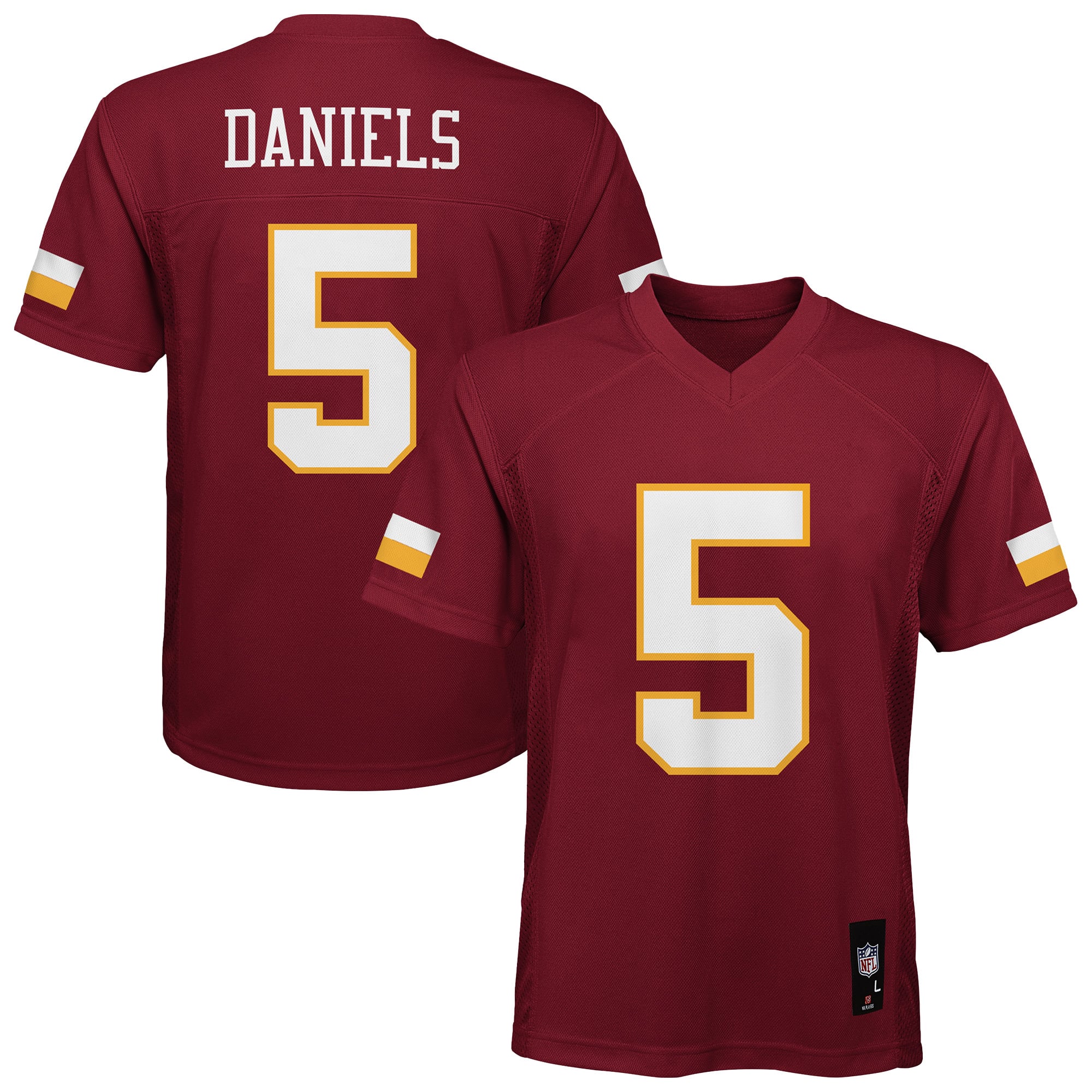 Youth Outerstuff Jayden Daniels Burgundy Washington Commanders Team Replica Jersey