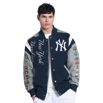 Men's G-III Sports by Carl Banks  Navy New York Yankees Strong Safety Commemorative Full-Snap Varsity Jacket