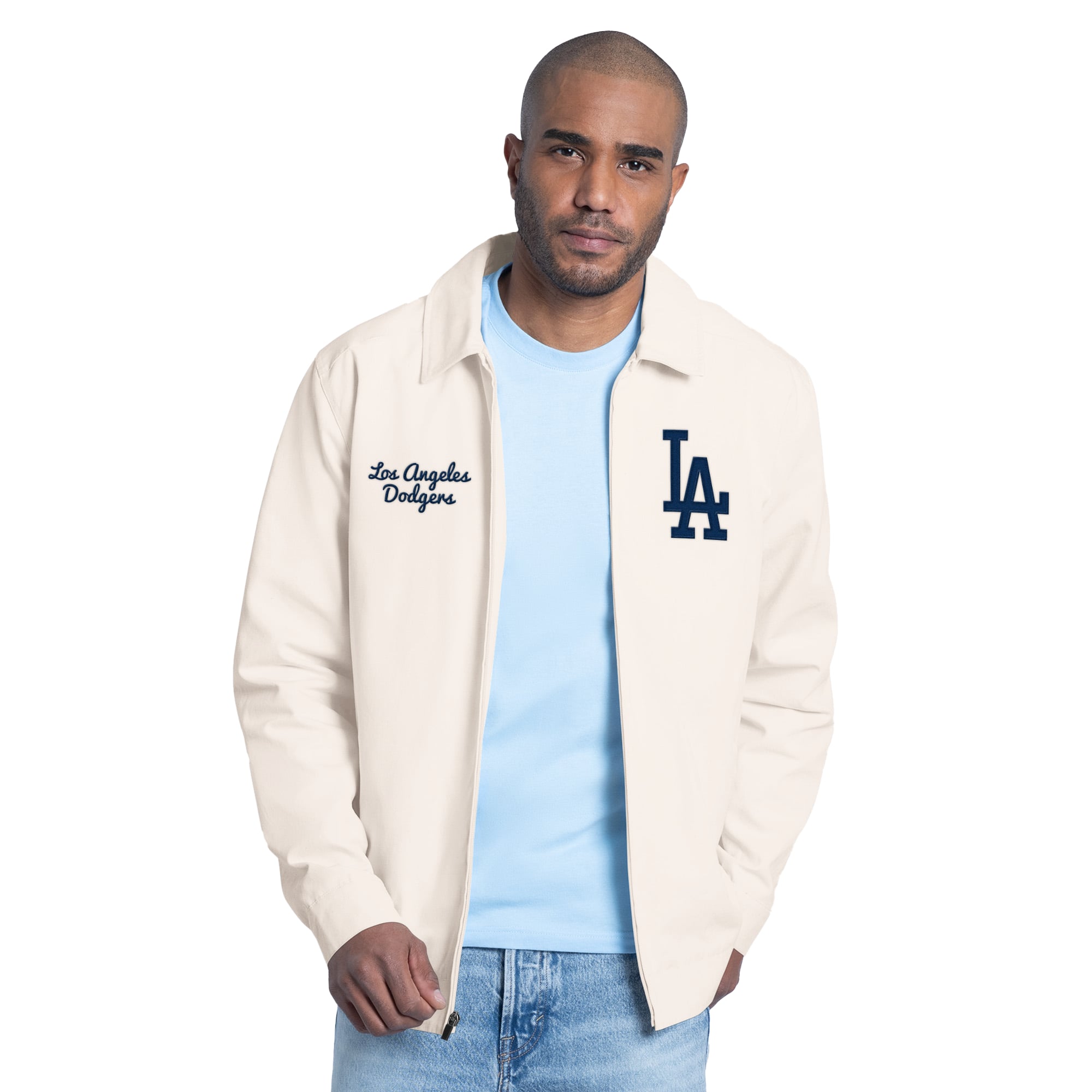 Men's Starter  White Los Angeles Dodgers Franchise Lightweight Full-Zip Jacket