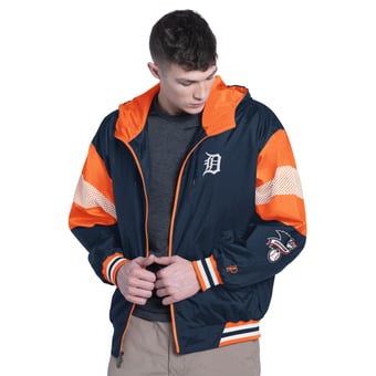 Men's Pro Player Navy/Orange Detroit Tigers Legacy Lightweight Full-Zip Hooded Jacket