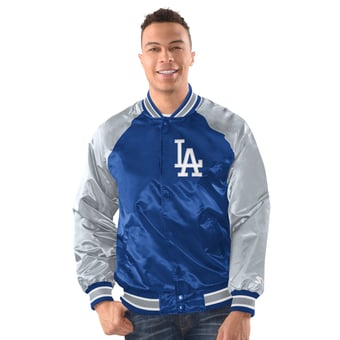 Men's Starter Royal/Gray Los Angeles Dodgers Raglan Blitz Varsity Jacket