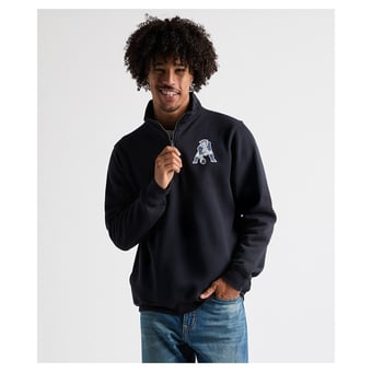 Men's Charles River x New England Patriots  Navy Crosswind Quarter-Zip Pullover