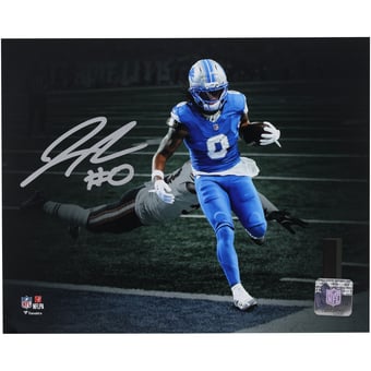 Jahmyr Gibbs Detroit Lions Autographed 8" x 10" Touchdown Spotlight Photograph