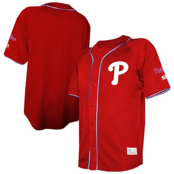 Men's Stitches  Red Philadelphia Phillies Team Color Full-Button Jersey