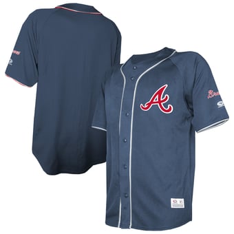 Men's Stitches  Navy Atlanta Braves Team Color Full-Button Jersey