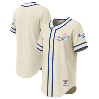 Men's Stitches Natural Los Angeles Dodgers Throwback Fashion Jersey