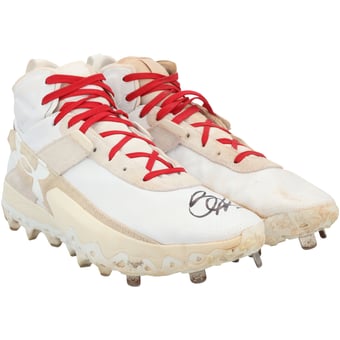 Bryce Harper Philadelphia Phillies Autographed Game-Used White Under Armour Cleats from the 2025 MLB Season - HH98515043-44