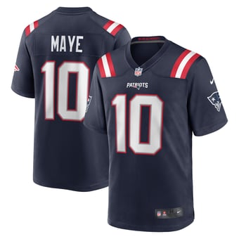 Men's Nike Drake Maye Navy New England Patriots Team Game Jersey