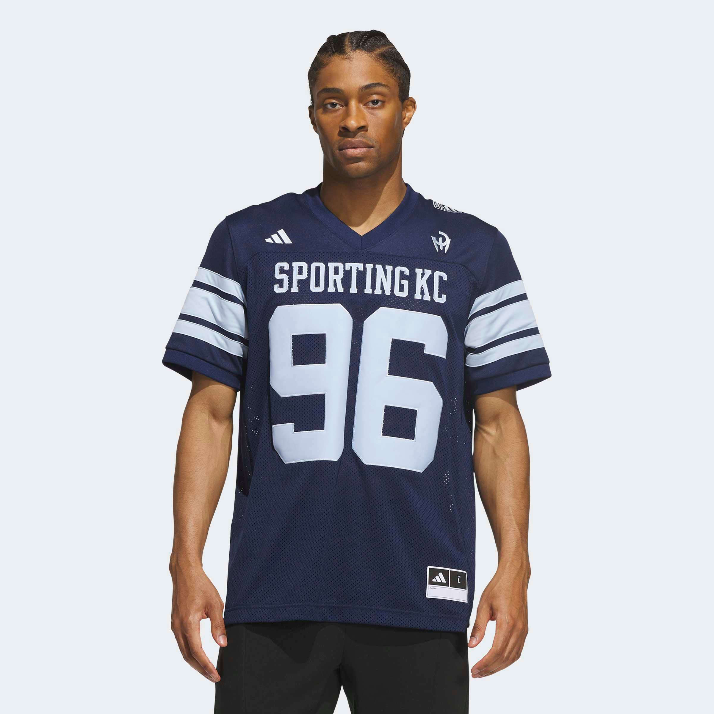 Men's adidas Navy Sporting Kansas City MLS x US Sports Icon Football Jersey