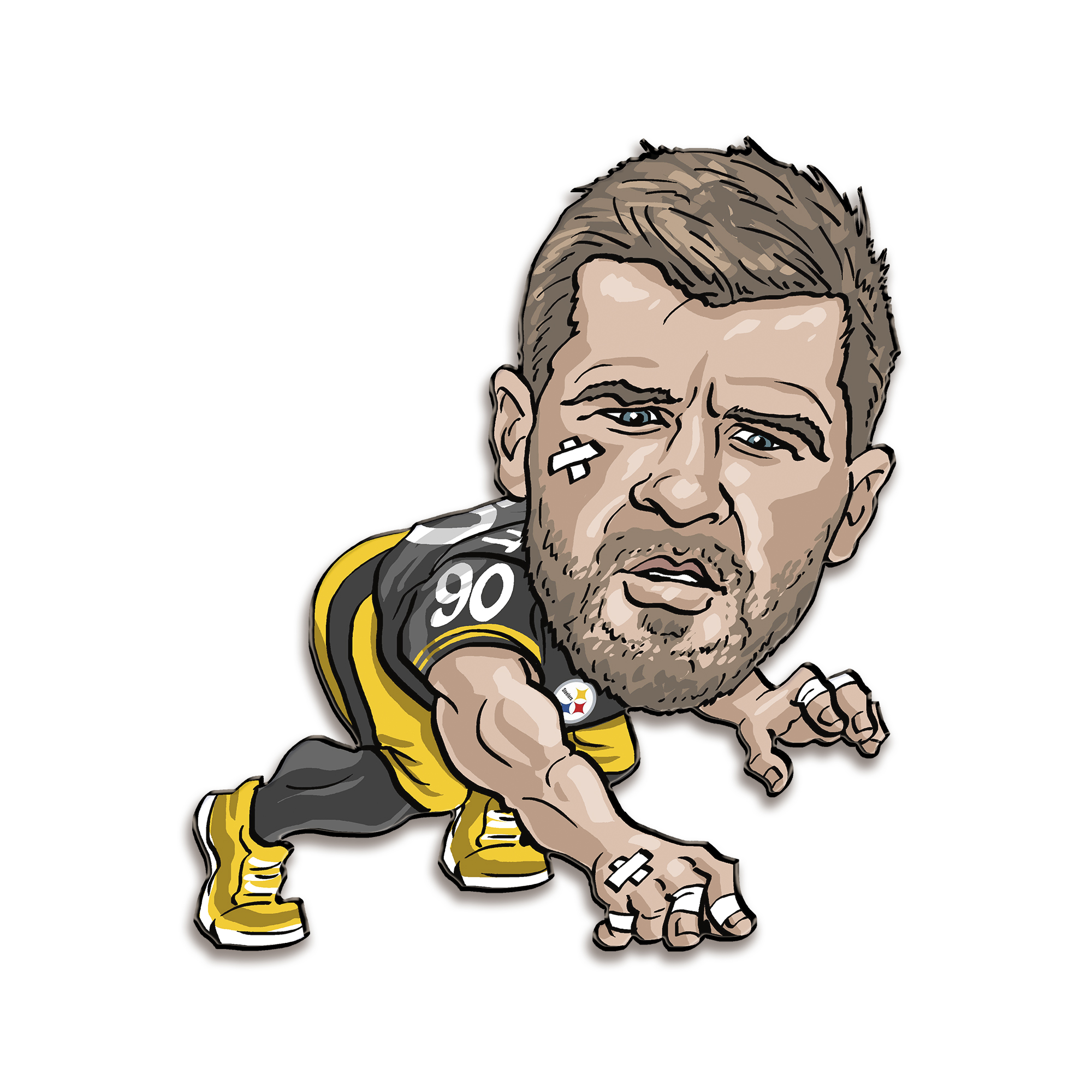 T.J. Watt Pittsburgh Steelers Metal Caricature Wall Art