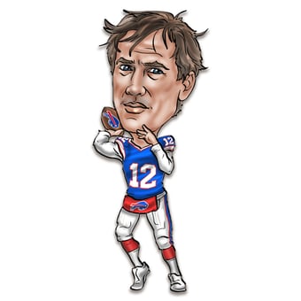 Jim Kelly Buffalo Bills Metal Caricature Wall Art